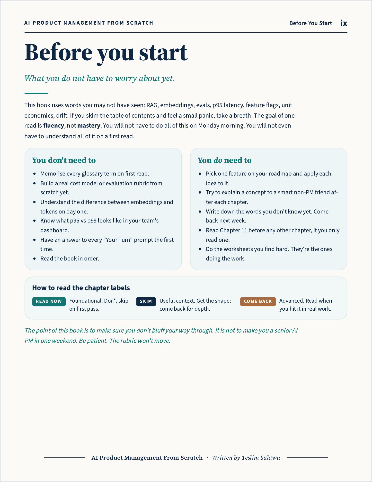 Before you start